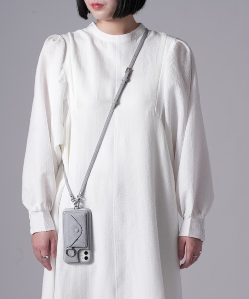 ensemble(皮革ブランド)（アンサンブル）の「ensemble PORTEⅢ 鏡 コインケース&カードケース付きiPhoneケース (ベルト付き)（スマホケース/カバー・レディース・ライトグレー/ブラック/ベージュ/ブラウン/グレー/カーキ・1/6/7/8/10/12/3/5/11）」の7枚目の写真