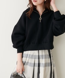 natural couture | リバイバル/ハーフZIPダンボールショート丈プルパーカー(パーカー)