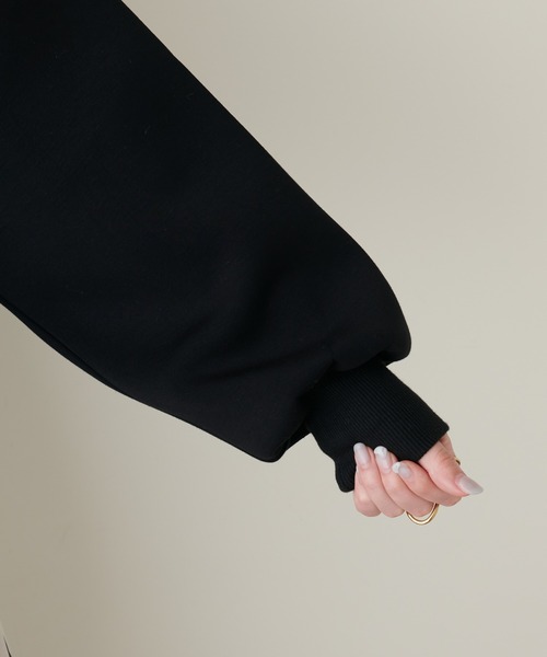 natural couture（ナチュラルクチュール）の「リバイバル/ハーフZIPダンボールショート丈プルパーカー（パーカー・レディース・オフホワイト/ブラック/ベージュ/グレー・FREE）」の8枚目の写真