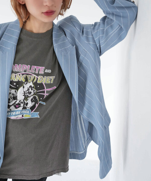 SLOBE citron.（スローブシトロン）の「SLOBE citron. DOG pigment TEE（Tシャツ/カットソー・レディース・アイボリー/チャコールグレー・FREE）」の21枚目の写真