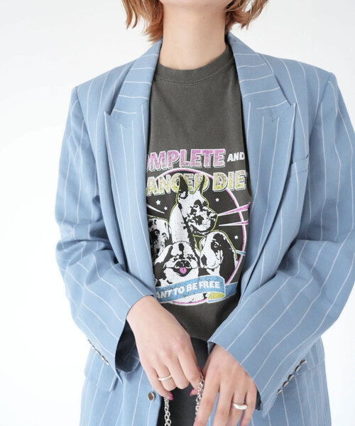 SLOBE citron.（スローブシトロン）の「SLOBE citron. DOG pigment TEE（Tシャツ/カットソー・レディース・アイボリー/チャコールグレー・FREE）」の22枚目の写真