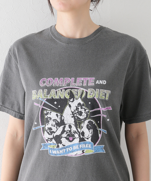 SLOBE citron.（スローブシトロン）の「SLOBE citron. DOG pigment TEE（Tシャツ/カットソー・レディース・アイボリー/チャコールグレー・FREE）」の4枚目の写真