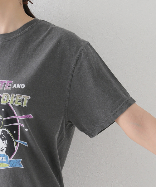 SLOBE citron.（スローブシトロン）の「SLOBE citron. DOG pigment TEE（Tシャツ/カットソー・レディース・アイボリー/チャコールグレー・FREE）」の6枚目の写真