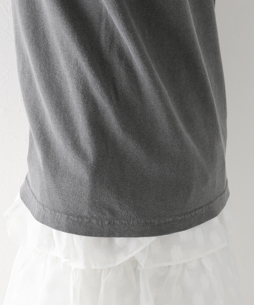 SLOBE citron.（スローブシトロン）の「SLOBE citron. DOG pigment TEE（Tシャツ/カットソー・レディース・アイボリー/チャコールグレー・FREE）」の8枚目の写真