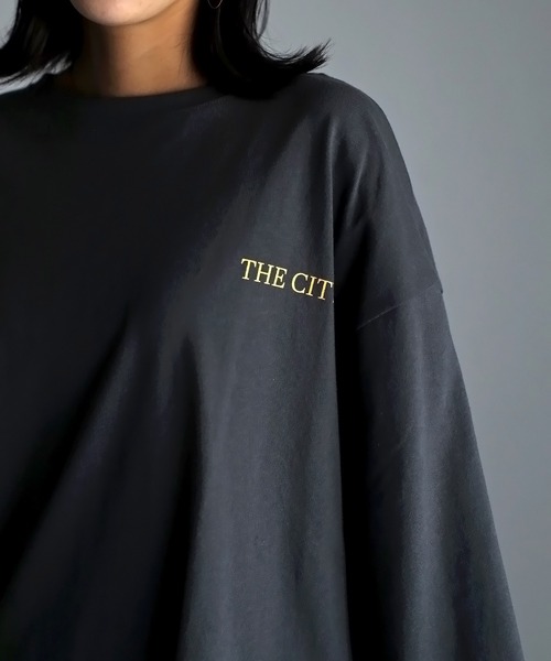 Bonjour Sagan(ボンジュールサガン)の「バックプリントNEWYORKロゴロンT(Tシャツ/カットソー・レディース・グレー/オフホワイト/チャコールグレー・FREE)」の16枚目の写真