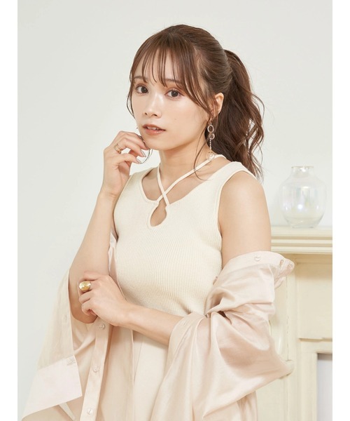 earth music&ecology（アースミュージックアンドエコロジー）の「SET2点ショートカーディガン+レイヤードタンク（カーディガン/ボレロ・レディース・ブルー/ブラック/アイボリー・FREE）」の22枚目の写真