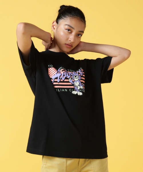 AVIREX(アヴィレックス)の「TOMCAT T-SHIRT/ トムキャットTシャツ(Tシャツ/カットソー・レディース・オフホワイト/ブラック・FREE)」の2枚目の写真