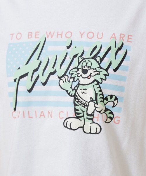 AVIREX(アヴィレックス)の「TOMCAT T-SHIRT/ トムキャットTシャツ(Tシャツ/カットソー・レディース・オフホワイト/ブラック・FREE)」の9枚目の写真