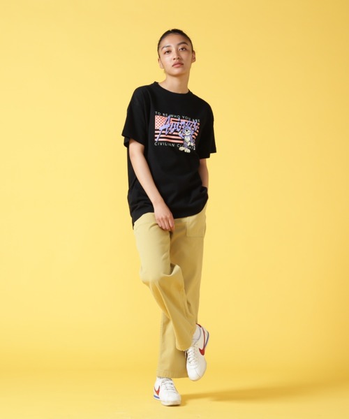 AVIREX(アヴィレックス)の「TOMCAT T-SHIRT/ トムキャットTシャツ(Tシャツ/カットソー・レディース・オフホワイト/ブラック・FREE)」の11枚目の写真