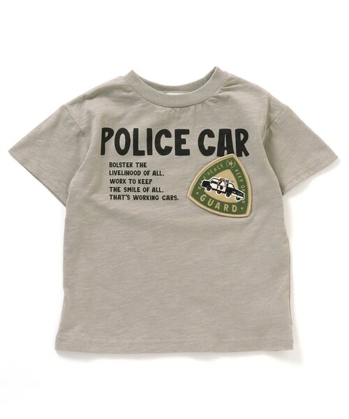 BREEZE（ブリーズ）の「働く車ワッペンTシャツ（Tシャツ/カットソー・キッズ・グレー/オフホワイト/カーキ/ネイビー/イエロー・100/110/120/130/140/80/90）」の3枚目の写真