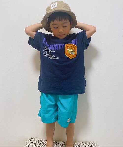 BREEZE（ブリーズ）の「働く車ワッペンTシャツ（Tシャツ/カットソー・キッズ・グレー/オフホワイト/カーキ/ネイビー/イエロー・100/110/120/130/140/80/90）」の6枚目の写真