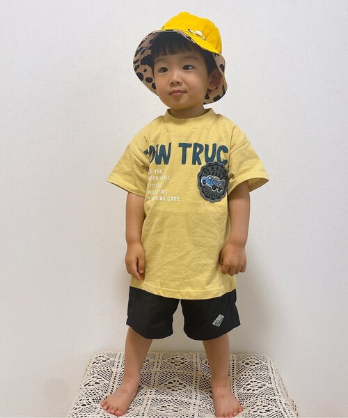 BREEZE（ブリーズ）の「働く車ワッペンTシャツ（Tシャツ/カットソー・キッズ・グレー/オフホワイト/カーキ/ネイビー/イエロー・100/110/120/130/140/80/90）」の7枚目の写真