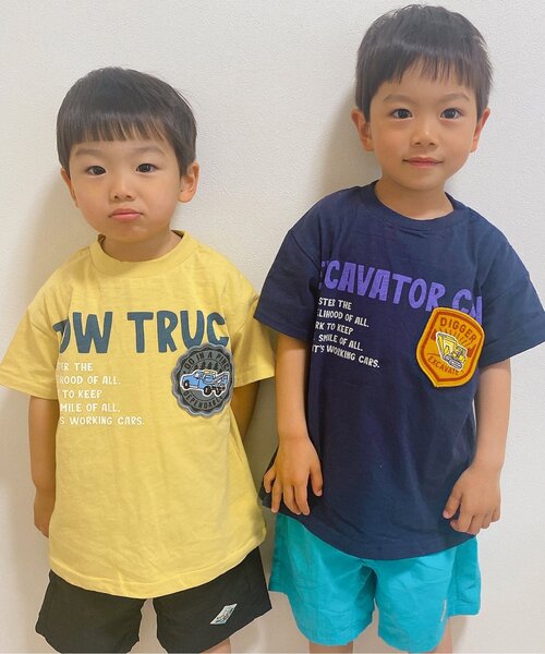 BREEZE（ブリーズ）の「働く車ワッペンTシャツ（Tシャツ/カットソー・キッズ・グレー/オフホワイト/カーキ/ネイビー/イエロー・100/110/120/130/140/80/90）」の8枚目の写真