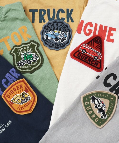 BREEZE（ブリーズ）の「働く車ワッペンTシャツ（Tシャツ/カットソー・キッズ・グレー/オフホワイト/カーキ/ネイビー/イエロー・100/110/120/130/140/80/90）」の12枚目の写真