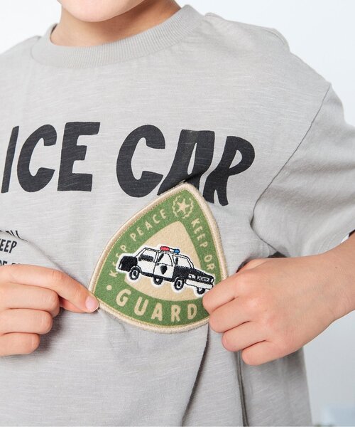 BREEZE（ブリーズ）の「働く車ワッペンTシャツ（Tシャツ/カットソー・キッズ・グレー/オフホワイト/カーキ/ネイビー/イエロー・100/110/120/130/140/80/90）」の17枚目の写真