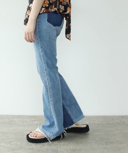 YANUK（ヤヌーク）の「YANUK / remake boots cut(リメイクブーツカットデニム)（デニムパンツ・レディース・ブルー・23/25/24）」の3枚目の写真