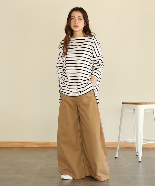 aity(アイティ)の「ウエストゴムツイルバギーパンツ(デニムパンツ・レディース・ブラック/カーキ/ベージュ・M)」の1枚目の写真