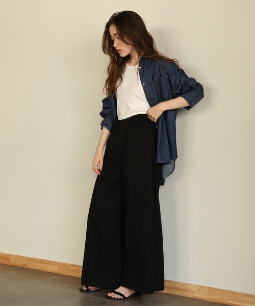 aity(アイティ)の「ウエストゴムツイルバギーパンツ(デニムパンツ・レディース・ブラック/カーキ/ベージュ・M)」の10枚目の写真
