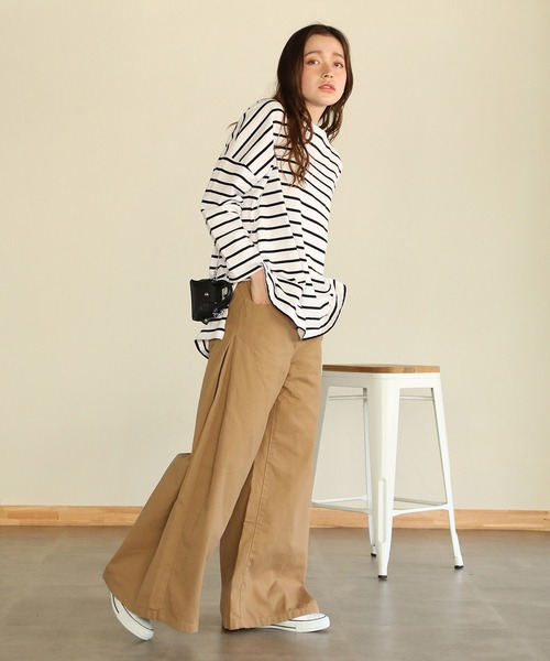 aity(アイティ)の「ウエストゴムツイルバギーパンツ(デニムパンツ・レディース・ブラック/カーキ/ベージュ・M)」の17枚目の写真