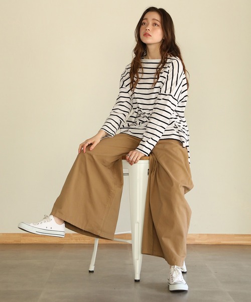 aity(アイティ)の「ウエストゴムツイルバギーパンツ(デニムパンツ・レディース・ブラック/カーキ/ベージュ・M)」の19枚目の写真