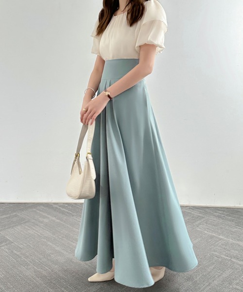 ECLIN(エクラン)の「ハイウエストマキシ丈フレアロングスカート(スカート・レディース・ブラック/ベージュ/グリーン・S/M/L)」の20枚目の写真