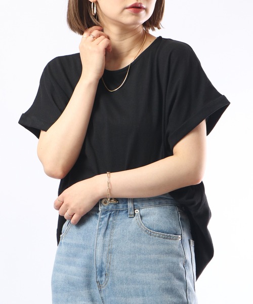FUNALIVE(ファンアライブ)の「PAGE ONE TC天竺接触冷感 袖なしプルオーバー(Tシャツ/カットソー・レディース・ベージュ/イエロー/ピンク/オフホワイト/ブラック・M-L)」の1枚目の写真