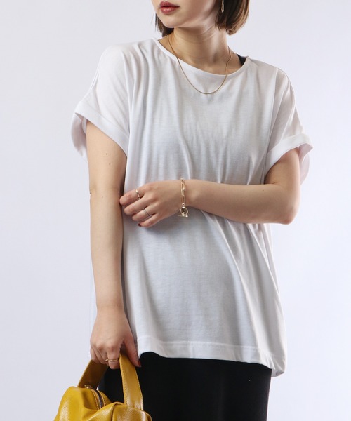 FUNALIVE(ファンアライブ)の「PAGE ONE TC天竺接触冷感 袖なしプルオーバー(Tシャツ/カットソー・レディース・ベージュ/イエロー/ピンク/オフホワイト/ブラック・M-L)」の13枚目の写真