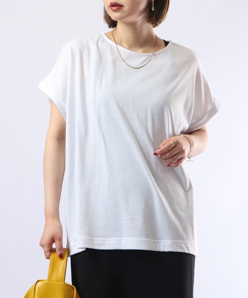 FUNALIVE(ファンアライブ)の「PAGE ONE TC天竺接触冷感 袖なしプルオーバー(Tシャツ/カットソー・レディース・ベージュ/イエロー/ピンク/オフホワイト/ブラック・M-L)」の12枚目の写真