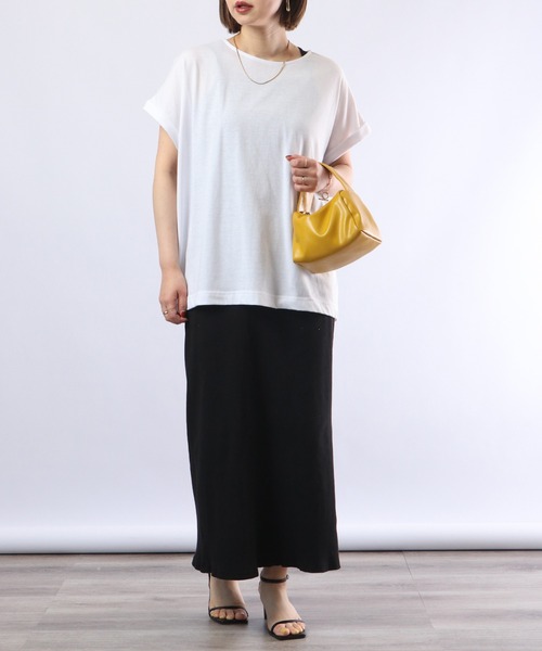 FUNALIVE(ファンアライブ)の「PAGE ONE TC天竺接触冷感 袖なしプルオーバー(Tシャツ/カットソー・レディース・ベージュ/イエロー/ピンク/オフホワイト/ブラック・M-L)」の16枚目の写真