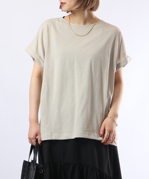 FUNALIVE(ファンアライブ)の「PAGE ONE TC天竺接触冷感 袖なしプルオーバー(Tシャツ/カットソー・レディース・ベージュ/イエロー/ピンク/オフホワイト/ブラック・M-L)」の21枚目の写真
