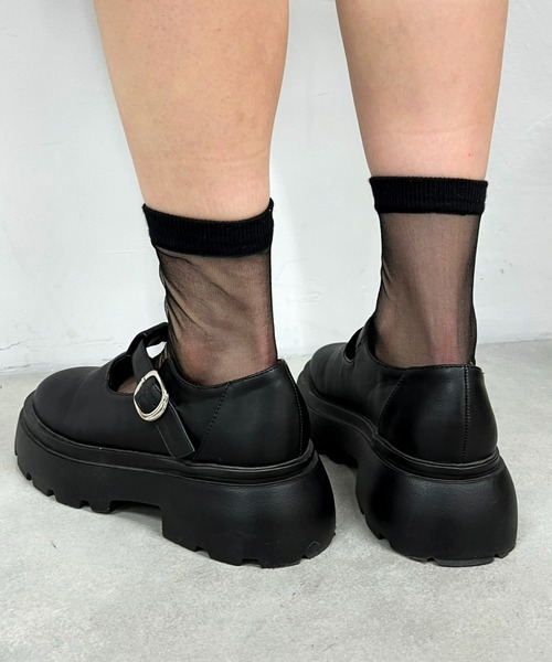 WHO'S WHO gallery（フーズフーギャラリー）の「シアーソックス（ソックス/靴下・レディース・ブラック/グレー/ピンク・FREE）」の2枚目の写真