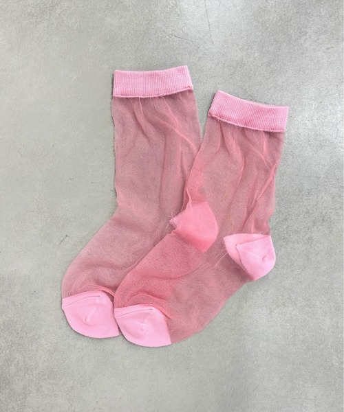 WHO'S WHO gallery（フーズフーギャラリー）の「シアーソックス（ソックス/靴下・レディース・ブラック/グレー/ピンク・FREE）」の7枚目の写真