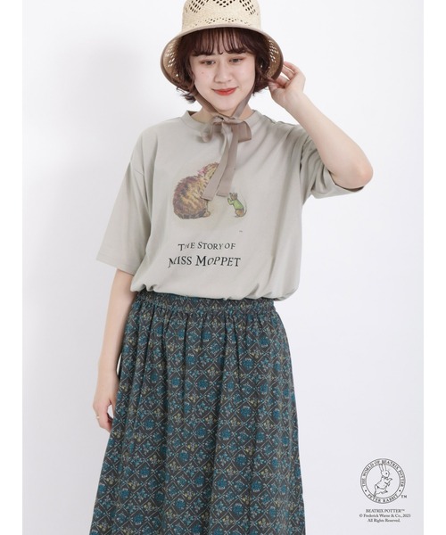 Samansa Mos2(サマンサ モスモス)の「【PETER RABBIT×SamansaMos2】猫Tシャツ(Tシャツ/カットソー・レディース・ブラック/オフホワイト/ベージュ・F)」の11枚目の写真