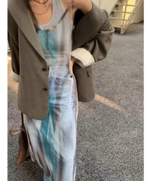 タイダイ柄シアーキャミワンピース