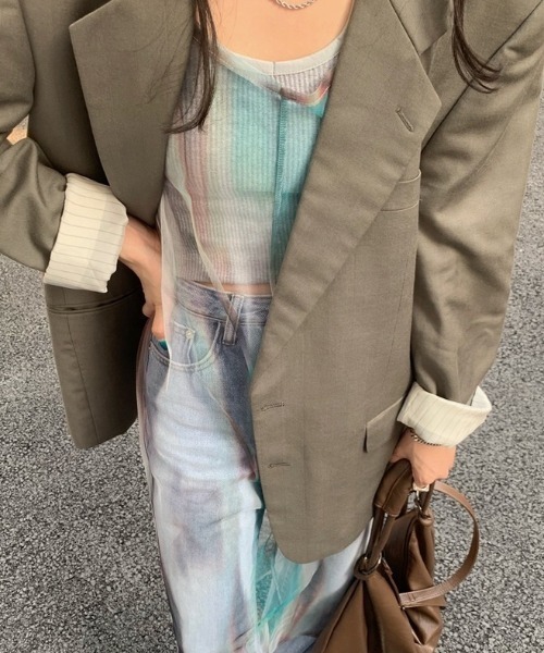 LADY LIKE（レディライク）の「タイダイ柄シアーキャミワンピース（ワンピース・レディース・グリーン・M）」の8枚目の写真