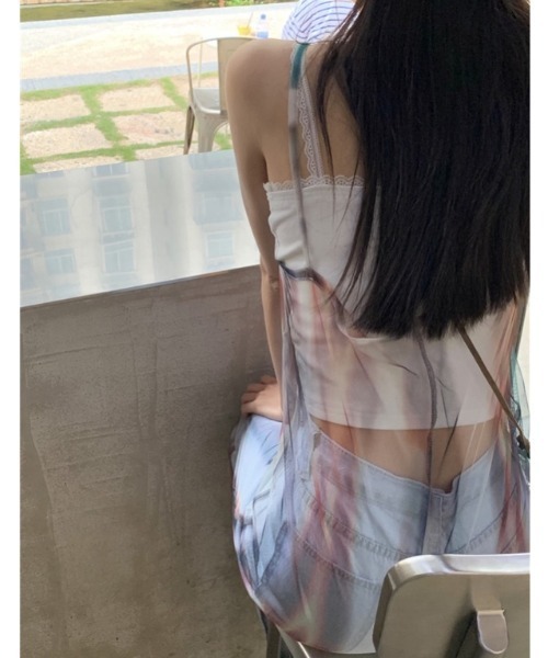 LADY LIKE（レディライク）の「タイダイ柄シアーキャミワンピース（ワンピース・レディース・グリーン・M）」の13枚目の写真