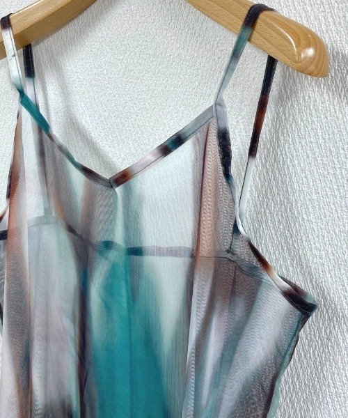 LADY LIKE（レディライク）の「タイダイ柄シアーキャミワンピース（ワンピース・レディース・グリーン・M）」の10枚目の写真