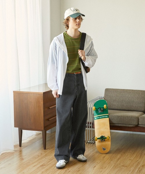 EMMA CLOTHES(エマクローズ)の「セミワイドストレートカラーデニムパンツ EMMA CLOTHES(デニムパンツ・メンズ・ライトオリーブ/オフホワイト/ライトブラウン/ブラック/ブルー/グレー・M/S/L)」の17枚目の写真