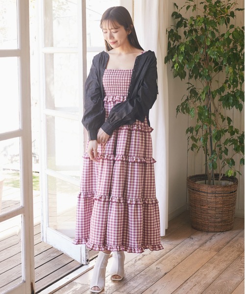 Areeam（アリーム）の「チェックシャーリングワンピース（ワンピース