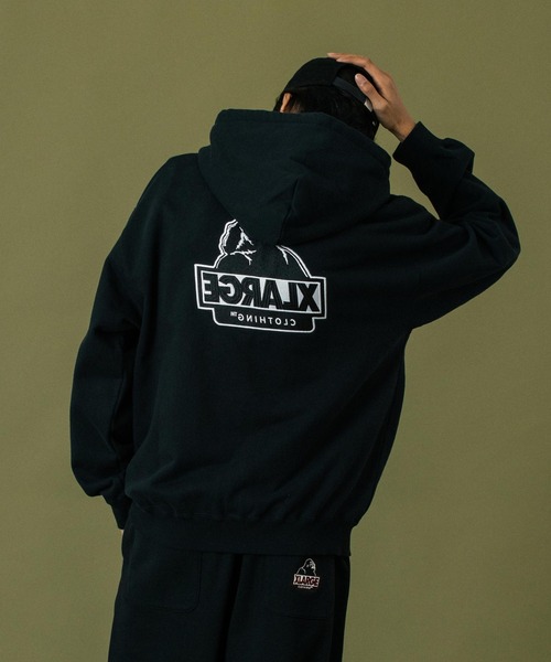 BACKSIDE SLANTED OG ZIP HOODED SWEATSHIRT（パーカー）｜XLARGE