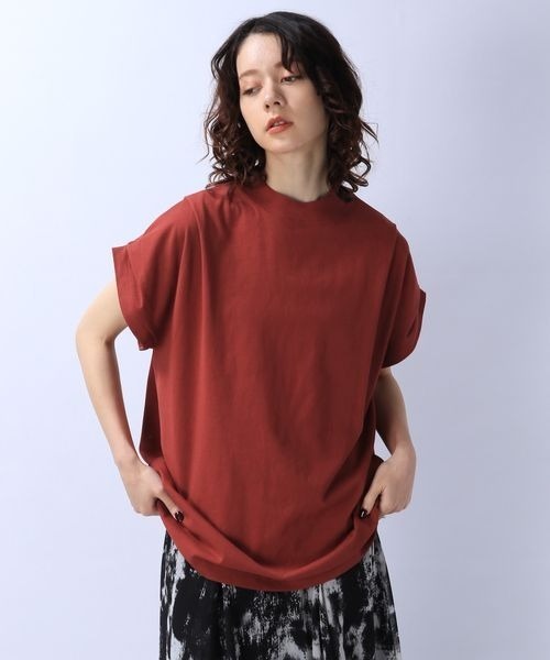 JEANASIS(ジーナシス)の「シャロークルーネックタックスリーブTEE/961739(Tシャツ/カットソー・レディース・ホワイト/ボルドー/スミクロ・FREE)」の14枚目の写真