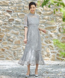 DRESS PLUS | ワンピース ドレス レース タイト 結婚式 5分袖(ドレス)