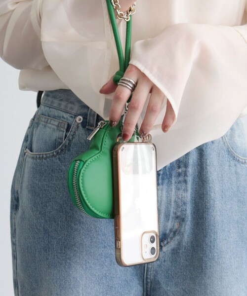 fredy emue（フレディエミュ）の「ハートポーチストラップ（ポーチ・レディース・ピンク/ブラック/グリーン/ブラック系その他3・FREE）」の8枚目の写真