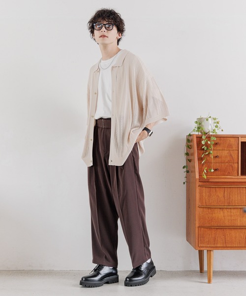 RAGEBLUE（レイジブルー）の「12G/透かし編みニットシャツ