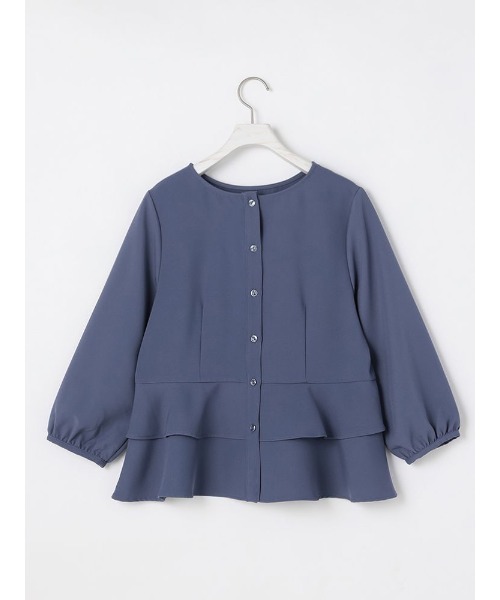 Perfect Suit FActory（パーフェクトスーツファクトリー）の「【セットアップ可能】2WAYペプラム　ブラウス　ブルー/ベージュ（シャツ/ブラウス・レディース・ブルー/ベージュ・S/M/L）」の10枚目の写真