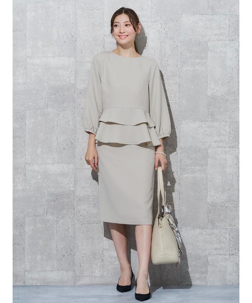 Perfect Suit FActory（パーフェクトスーツファクトリー）の「【セットアップ可能】2WAYペプラム　ブラウス　ブルー/ベージュ（シャツ/ブラウス・レディース・ブルー/ベージュ・S/M/L）」の15枚目の写真