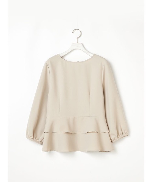 Perfect Suit FActory（パーフェクトスーツファクトリー）の「【セットアップ可能】2WAYペプラム　ブラウス　ブルー/ベージュ（シャツ/ブラウス・レディース・ブルー/ベージュ・S/M/L）」の17枚目の写真