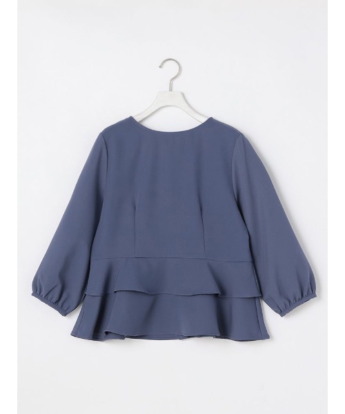 Perfect Suit FActory（パーフェクトスーツファクトリー）の「【セットアップ可能】2WAYペプラム　ブラウス　ブルー/ベージュ（シャツ/ブラウス・レディース・ブルー/ベージュ・S/M/L）」の21枚目の写真