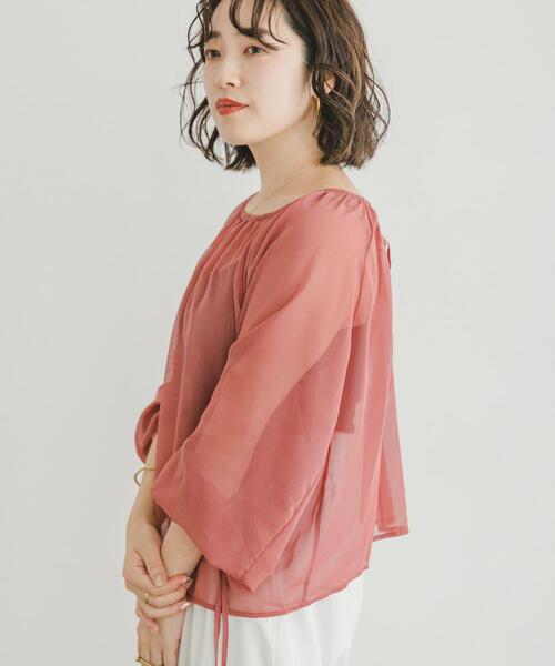 ITEMS URBANRESEARCH(アイテムズ アーバンリサーチ)の「シアーストライプギャザーブラウス(シャツ/ブラウス・レディース・ブラック/オフホワイト/ピンク・FREE)」の21枚目の写真