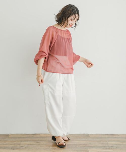ITEMS URBANRESEARCH(アイテムズ アーバンリサーチ)の「シアーストライプギャザーブラウス(シャツ/ブラウス・レディース・ブラック/オフホワイト/ピンク・FREE)」の18枚目の写真
